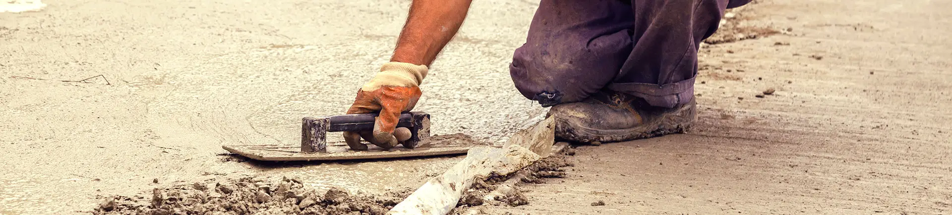 Concrete maintenance work on a commercial property