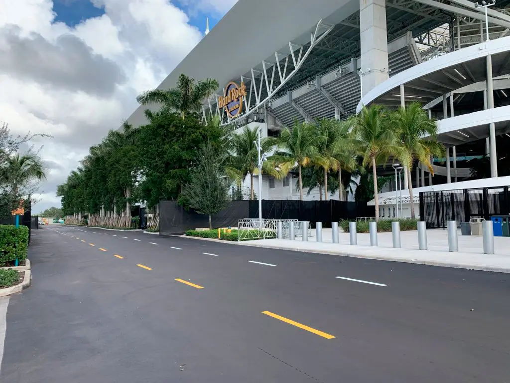Completed parking areas